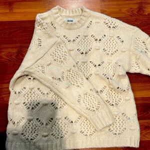 Wool blend soft ivory sweater